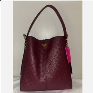 Betsey Johnson XO Millie cherry tote with skulls